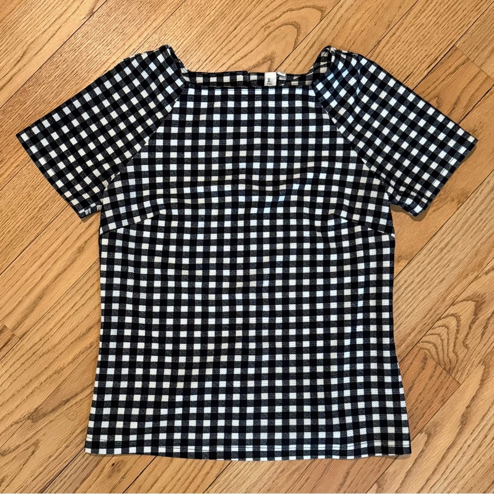 Gingham Top black and white